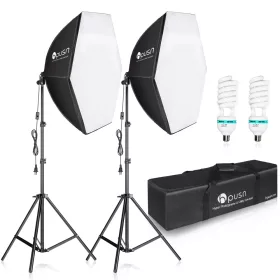   HPUSN HP01 Dupla-Softbox Set - 2* 85W CFL E27 76cm Softbox 2M Álvánnyal