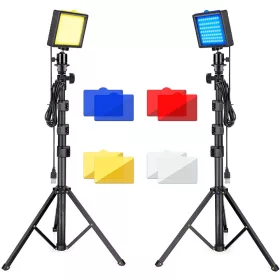   TRIOPO 2db TTV-84-KIT RGB LED videó fény + 210cm Állvány Set (2db)