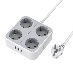   Tessan 3 Aljzatos Elosztó USB Töltővel És túlfeszültség Védelemmel (TS-302-C-GR)