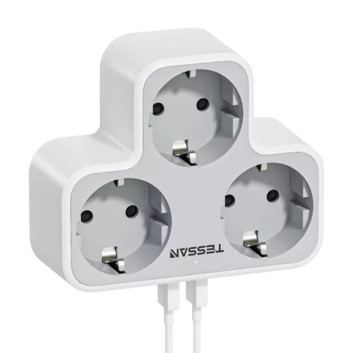 Tessan Többfunkciós Fali Aljzat /USB Csatlakozó (TS-331)