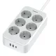 Tessan (Fehér) Elosztó 4 USB Port És 3 Aljzattal (TS-PS02DE00)