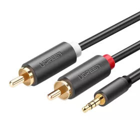   UGREEN AV102 2x RCA (Cinch) jack 3,5 mm-es kábel, 1,5m (fekete)