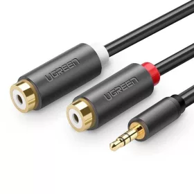   UGREEN AV109 3,5mm-es jack csatlakozó kábel, 2x RCA (Cinch), 0,25m (fekete)