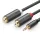 UGREEN AV109 3,5mm-es jack csatlakozó kábel, 2x RCA (Cinch), 0,25m (fekete)