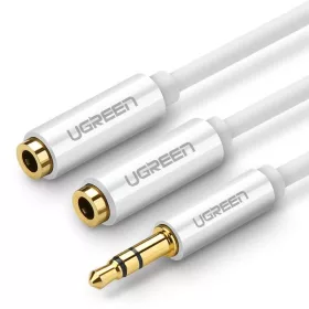   UGREEN AV123 AUX audio elosztó 3,5 mm-es jack kábel, 20 cm (fehér)