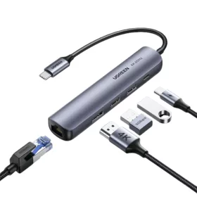   UGREEN 5-in-1 USB-C (Type-C) -2xUSB-A/ 1xUSB-C/ 4K HDMI/ RJ45-Ethernet HUB [CM418]