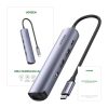 UGREEN Revodok CM418 Hub / Adapter USB-C to 2x USB, HDMI 4K 30 Hz, RJ45 1Gbps, PD 100W (szürke)