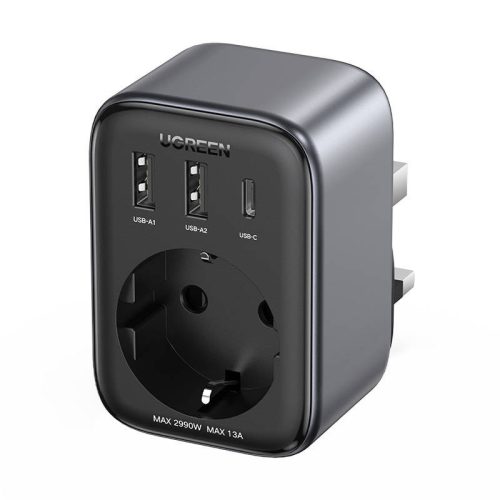 UGREEN CD314 Utazási adapter EU-UK 2xUSB-A, 1xUSB-C