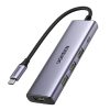 UGREEN Revodok CM511 Hub / adapter  USB-C 3x USB-re, HDMI, USB-C, HDMI 4K 30Hz, PD 100W (szürke)