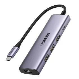   UGREEN Revodok CM511 Hub / adapter  USB-C 3x USB-re, HDMI, USB-C, HDMI 4K 30Hz, PD 100W (szürke)