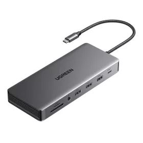   Ugreen USB-C Hub  CM681 4x USB, 2x HDMI, DisplayPort, RJ45, SD/TF, AUX, PD 100W (szürke)