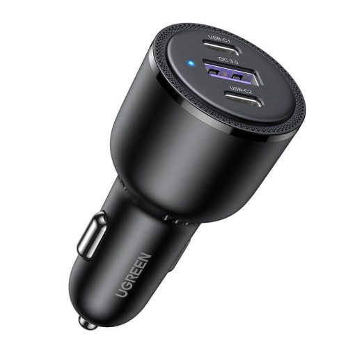 Ugreen 20467B Autós Töltő 2x USB-C + USB, 69W (fekete)