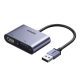 UGREENcm449 USB-A 3.0 - HDMI/VGA adapter (szürke)
