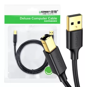   UGREEN US135 USB 2.0 A-B nyomtatókábel, aranyozott, 1m (fekete)