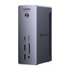 UGREEN U710 Dokkolóállomás 2x Thunderbolt 4, DisplayPort 8K 30Hz, 4x USB, USB-C, RJ45, SD/TF, AUX, PD 90W (szürke)
