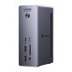 UGREEN U710 Dokkolóállomás 2x Thunderbolt 4, DisplayPort 8K 30Hz, 4x USB, USB-C, RJ45, SD/TF, AUX, PD 90W (szürke)