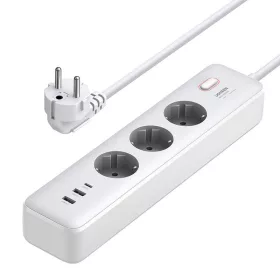  Ugreen CD286 Elosztó - 3x AC, 2x USB, USB-C, 30W - 2m (fehér)