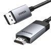 UGREEN DP119 DisplayPort HDMI Kábel, 4K 60Hz, 3m (Fekete)