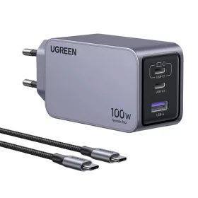   Ugreen Nexode Pro 100W Fali Töltő GaN, USB + 2x USB-C (szürke)