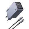 Ugreen Nexode Pro 100W Fali Töltő GaN, USB + 2x USB-C (szürke)