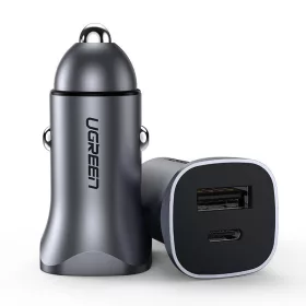 UGREEN CD130 autós töltő USB-A + USB-C 24W - szürke