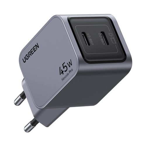 Ugreen Nexode Pro 45W Fali Töltő , 2x USB-C (szürke)