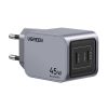 Ugreen Nexode Pro 45W Fali Töltő , 2x USB-C (szürke)