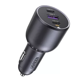 Ugreen EC705 2x USB-C + USB Autós Töltő - 130W (fekete)