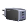 Ugreen Nexode Air 65W Feli Töltő, USB + 2x USB-C (szürke)