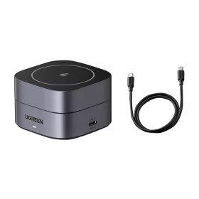   Ugreen W256 Qi Vezeték Nélküli Töltő 2in1 for iPhone, AirPods , 20W (fekete) + USB-C to USB-C kábel 1m