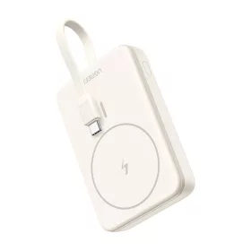   UGREEN 10000mAh Mágneses Powerbank Beépített Kábellel, 20W, Bézs (53117)