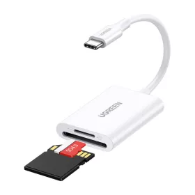 Ugreen CM265 2 az 1-ben USB-C kártyaolvasó (fehér)