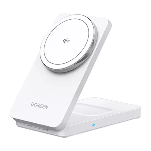 UGREEN W706 mágneses 2 az 1-ben vezeték nélküli töltő MagSafe 15W - fehér