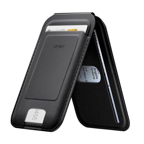 Ugreen LP836, bőr Mágneses pénztárca állvány funkcióval iPhone MagSafe,  (fekete)