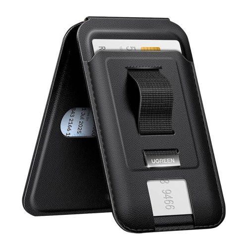 Ugreen LP836, bőr Mágneses pénztárca állvánnyal és tartó funkcióval iPhone MagSafe ( Fekete)