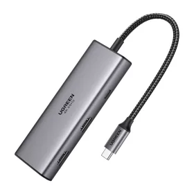  UGREEN CM498 USB-C hub/adapter 7 az 1-ben - HDMI, 2x USB, PD 100W - szürke