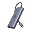 UGREEN CM639 USB-C hub/adapter 10 az 1-ben - 2x HDMI, 2x USB, RJ45, SD/TF, PD 100W - szürke
