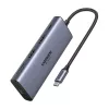 UGREEN CM639 USB-C hub/adapter 10 az 1-ben - 2x HDMI, 2x USB, RJ45, SD/TF, PD 100W - szürke