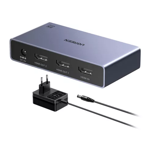Ugreen CM694 1x2 HDMI elosztó, 8K, 60Hz (fekete)