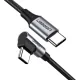 UGREEN USB-C könyök Kábel, 3A, 60W, 0.5m (50122)