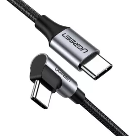   UGREEN US255 USB-C - USB-C könyökkábel, 3A, 60W, 0,5m (fekete)