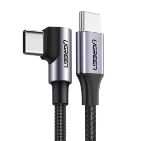   UGREEN USB-C - USB-C Kábel, ferde, QC3.0, PD, 3A, 60W, 1m (Fekete)