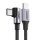 UGREEN USB-C - USB-C Kábel, ferde, QC3.0, PD, 3A, 60W, 1m (Fekete)