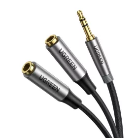   UGREEN AV191 AUX Audio elosztó, 3,5 mm-es jack kábel, 20 cm (fekete)