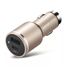   UGREEN 24W Autós Szivargyújtó 2x USB-C (Type-C) Töltő - Charger [CD130]
