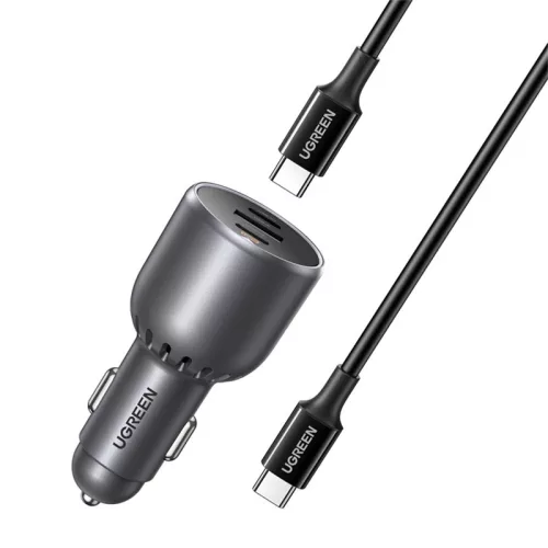UGREEN 130W Autós Töltő USB És 2x /USB-C Csatlakozó , - 1m 5A Kábel (55511)