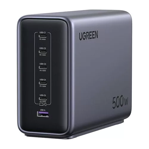 Ugreen Nexode X759 hálózati töltő 500W 6xGaN port - szürke