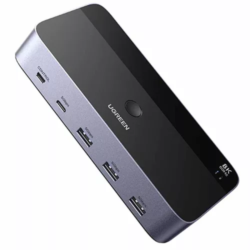 UGREEN DisplayPort KVM kapcsoló - 2 pc/2 monitor, 8K 60Hz