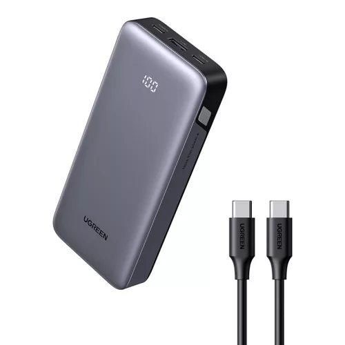 UGREEN 20000mAh 30W (Szürke) Powerbank Dual /USB-C Csatlakozó (54476)