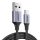 UGREEN USB-USB-C QC3.0 Kábel, 2m, alumínium csatlakozóval (Fekete)